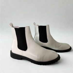 Altar'd State white and Black Ankle Boots